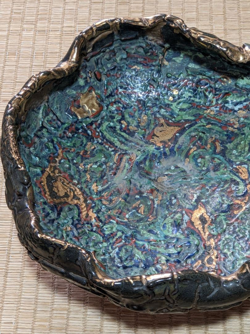 ⭐薩摩焼の絶品 美術工芸品 蛇蝎釉 どんこ釉 茶道具 菓子鉢 珍物 骨董品