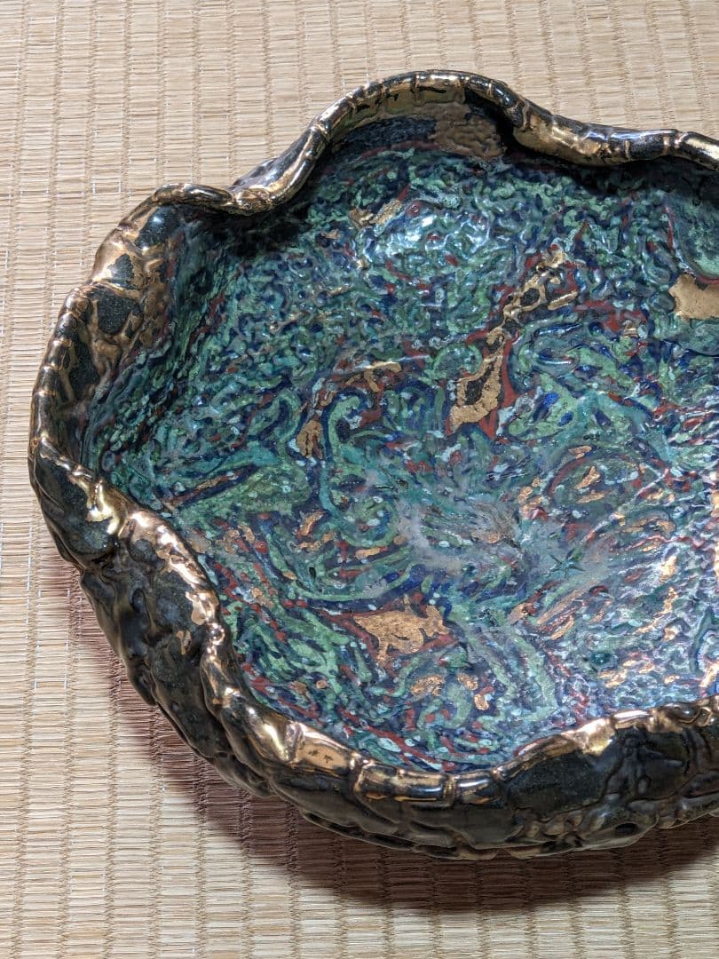 ⭐薩摩焼の絶品 美術工芸品 蛇蝎釉 どんこ釉 茶道具 菓子鉢 珍物 骨董品