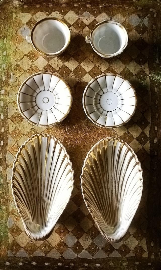 フランス 19世紀 金の珊瑚とカップアンドソーサーa パリ窯