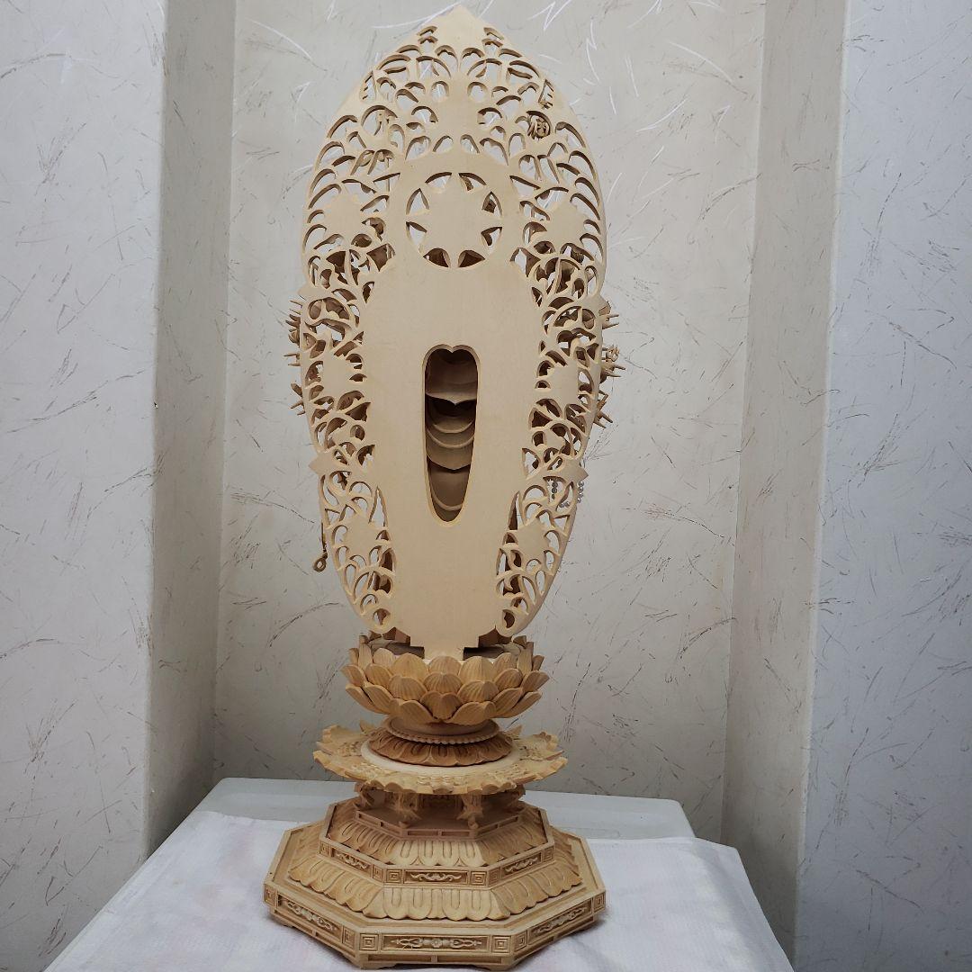 Bフライデー蔵出し特価大きな仏像☆ヒバ材 千手観音菩薩像1尺