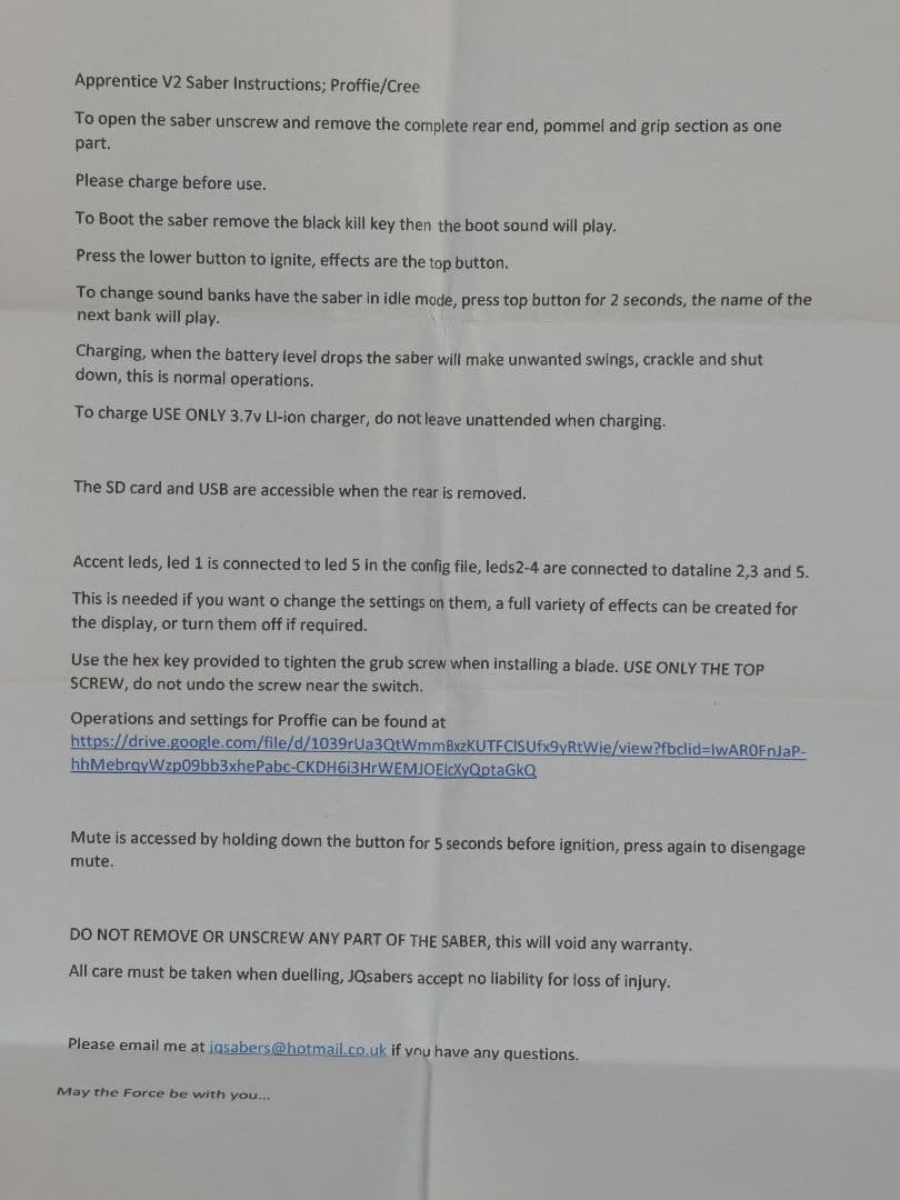 カスタムセーバー 89sabers OWK4 TriCree RGB