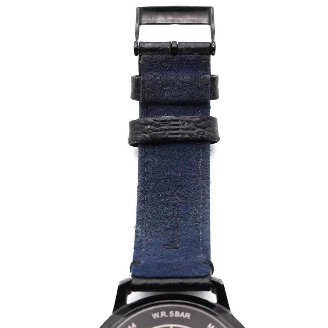 美品 ポールスミス 腕時計 2019本限定品 メンズ ブラック レザーベルト