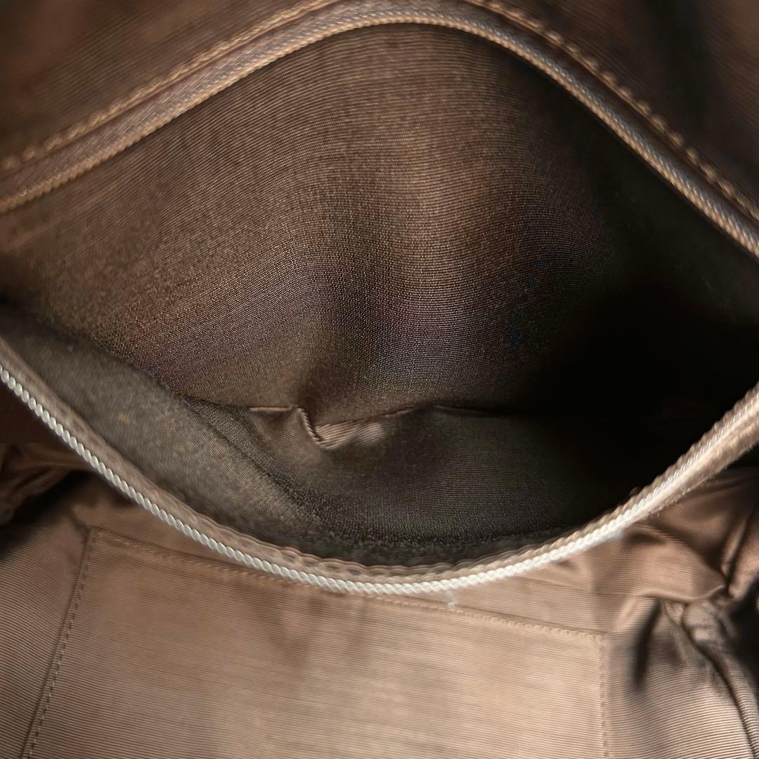 良品　ヨーガンレール　ハンドバッグ　持ち手編み込み　オールレザー　ブラウン