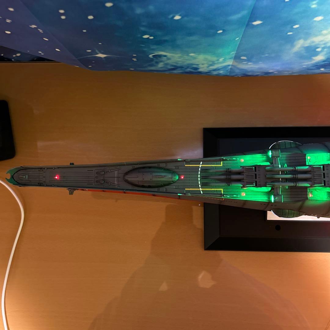 宇宙戦艦ヤマト 1/500フル電飾、墨入れ、つや消し塗装、完成品