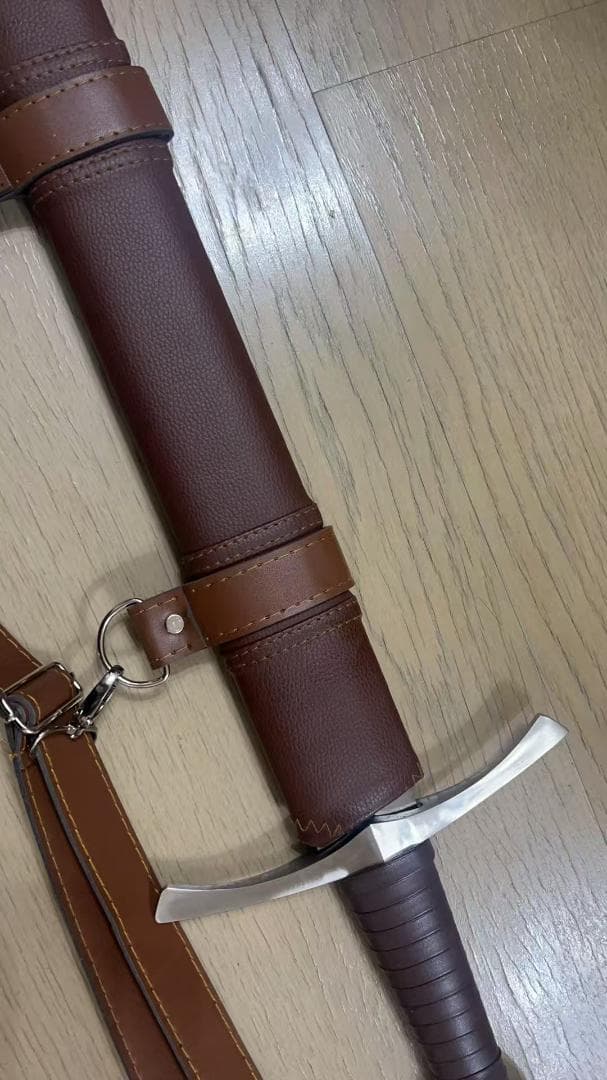 【３日内速達】片手用西洋剣 茶色 高マンガン鋼 模造刀　武具 十字剣