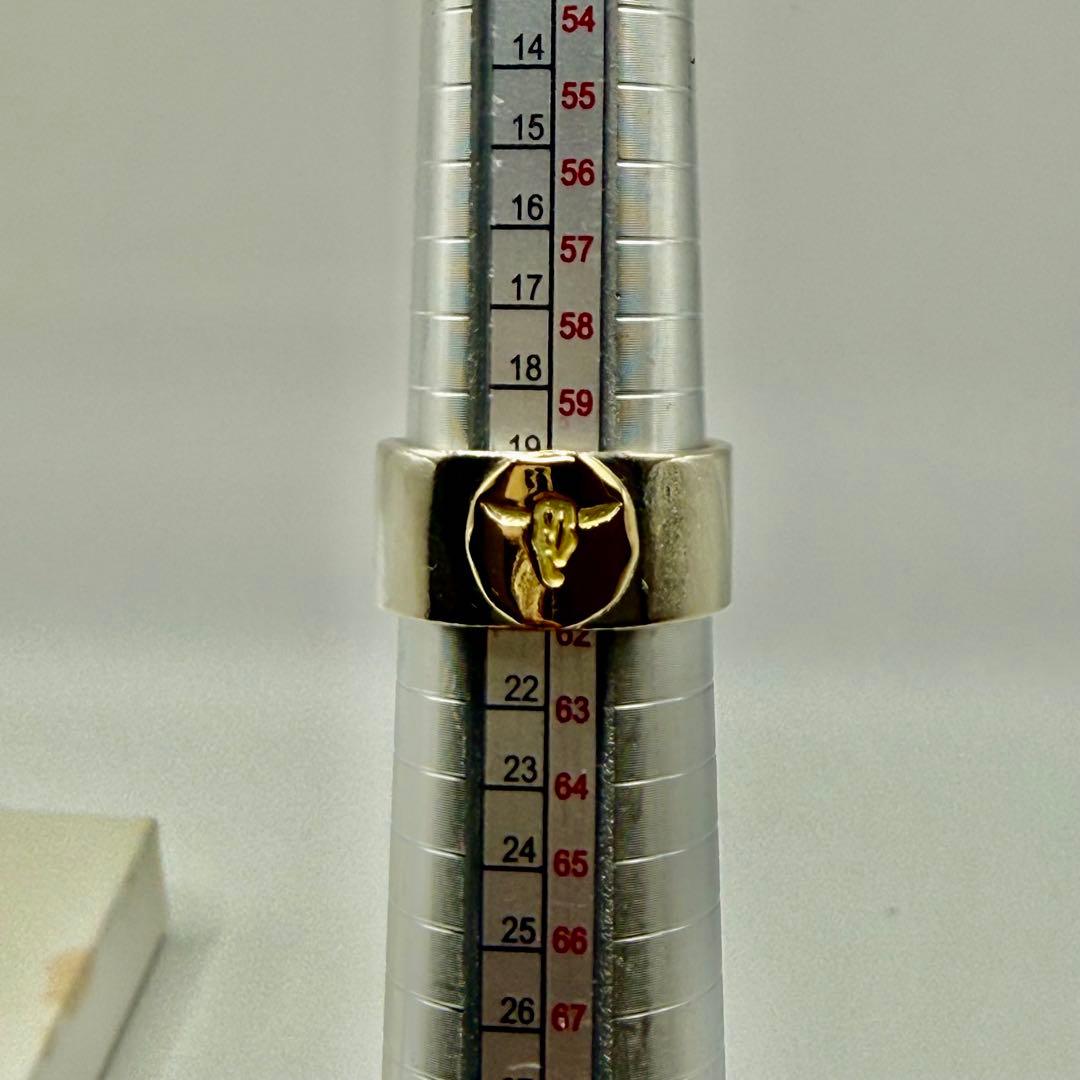 タディ&キング　k18メタル付平打リング　約21号