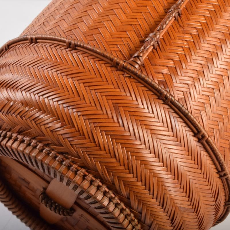 茶道具 江南市無形文化財 瀬邉功山作 綾網代編花入