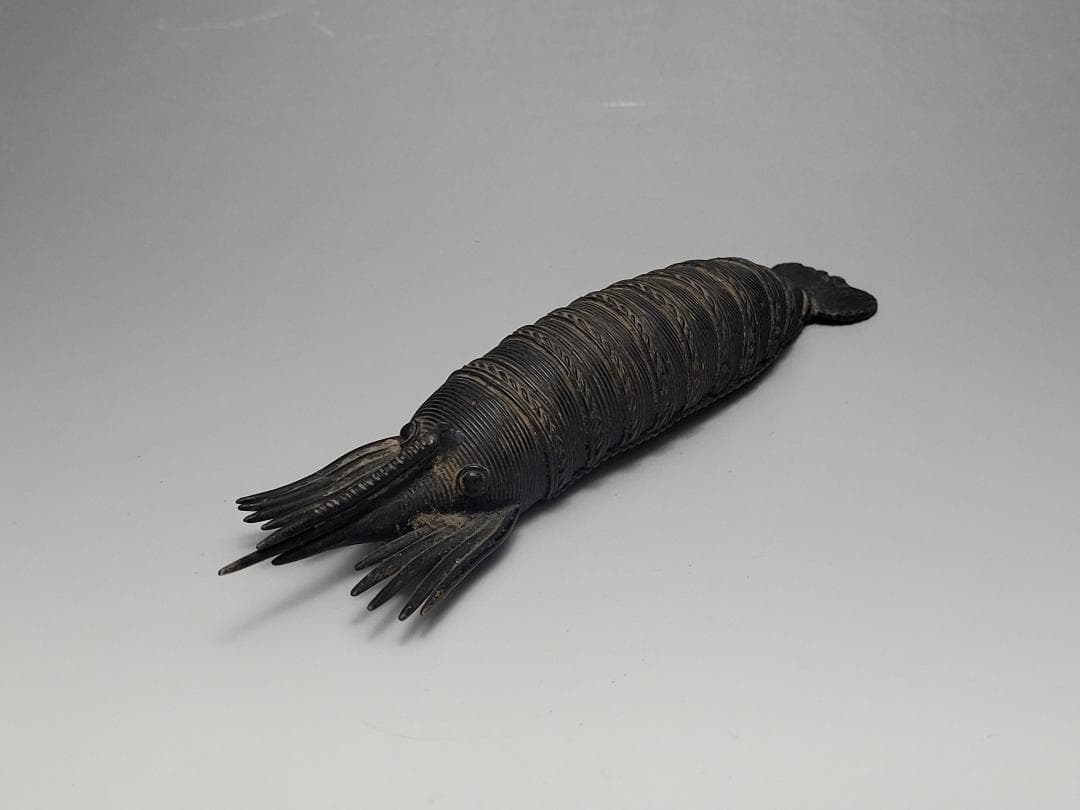 古銅造 えび型 置物 明清時代 幅約17.5㎝