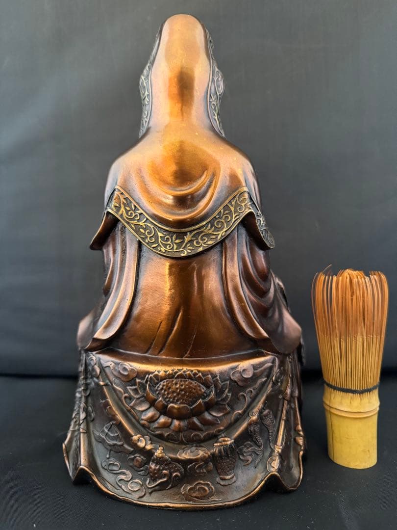 観音 菩薩 銅製 仏像 彫刻 置物 開運 風水 骨董 インテリア アンティーク