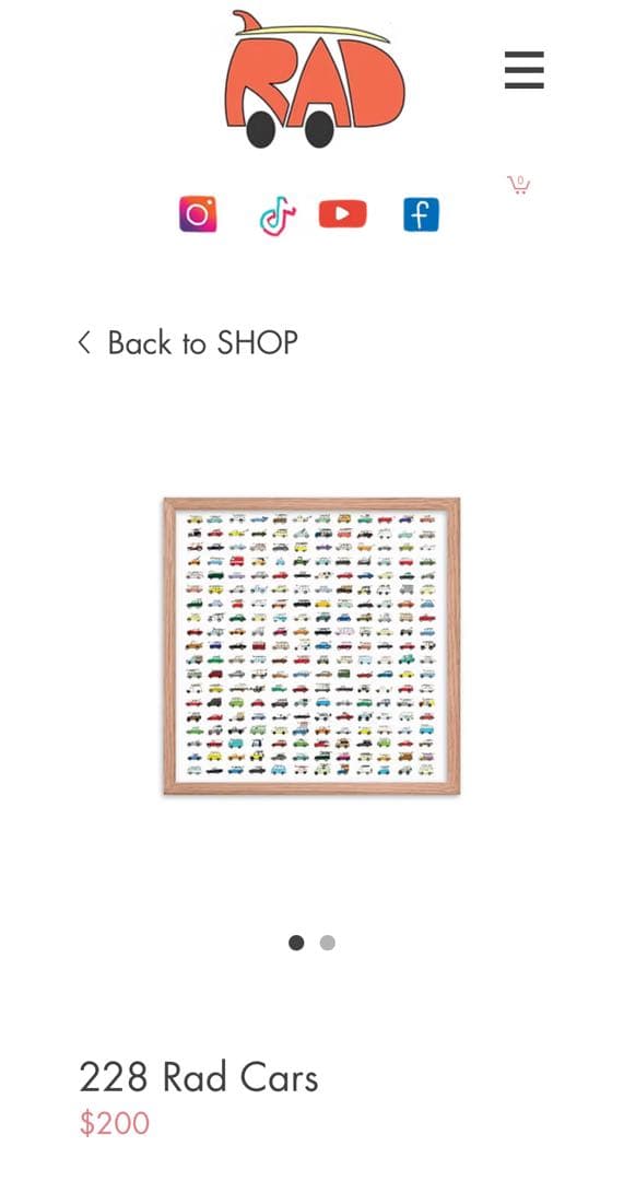 サーフィン 車 ケビン・バトラー アートワーク壁掛けフレーム