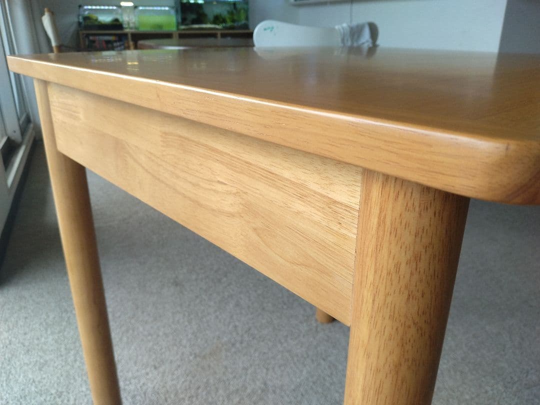 【美品】MUJI無印良品 木製テーブル70×70cm ラバーウッド材ナチュラル