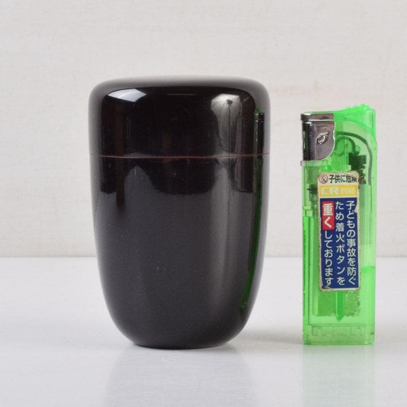 茶道具 黒漆 棗 時代箱付 V 9031