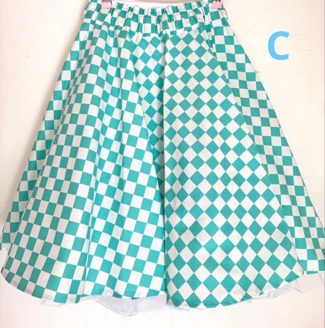 オールディーズ ロックンロール 50年代フィフティーズ 市松模様　スカート