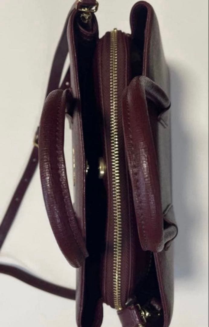 【超美品】フルラ　FURLA ハンドバッグ バーガンディー ショルダーバック