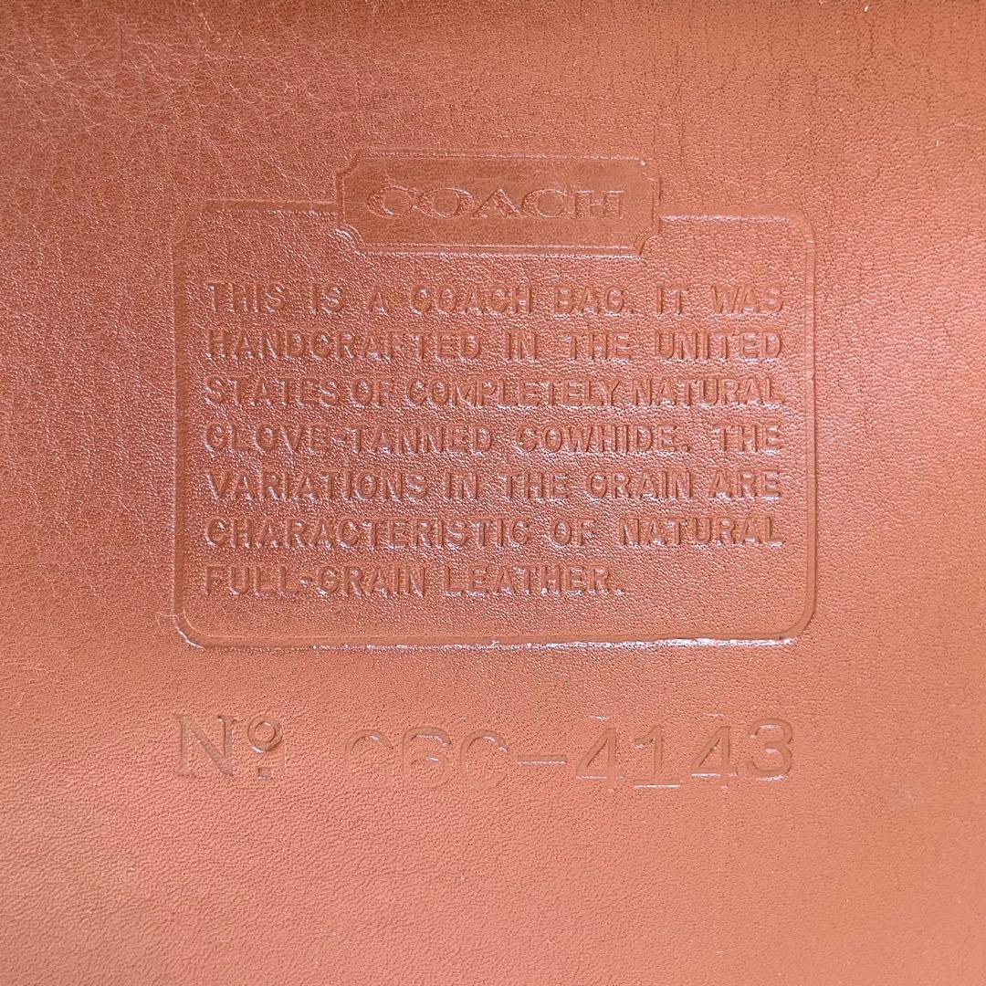 COACHオールドコーチ　ブラウンレザーショルダーバッグUSA製4143