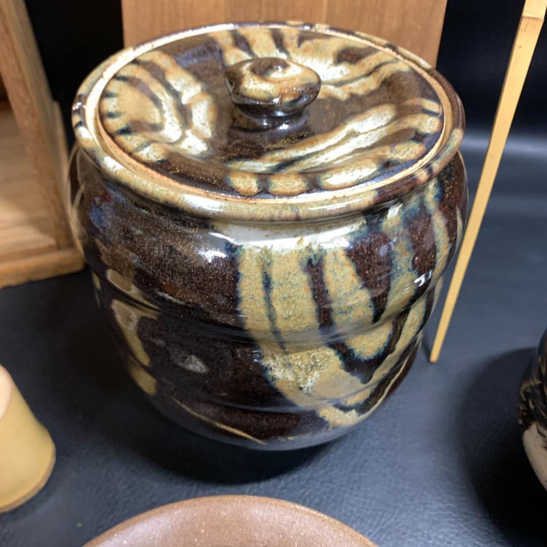茶箱 短冊 茶道具セット 歴史 古物 棗 茶碗 水差し 茶杓 銘有