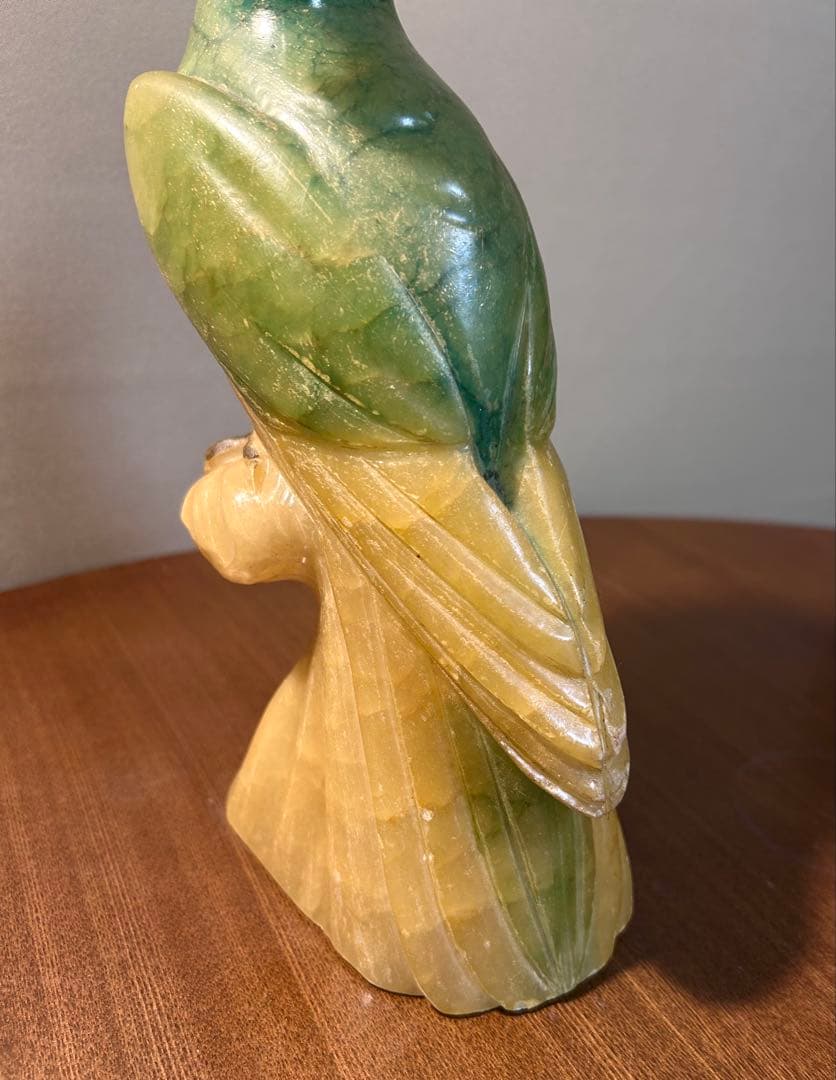 イタリア製 ヴィンテージ オブジェ オウム彫刻 アルバスター - メルカリ