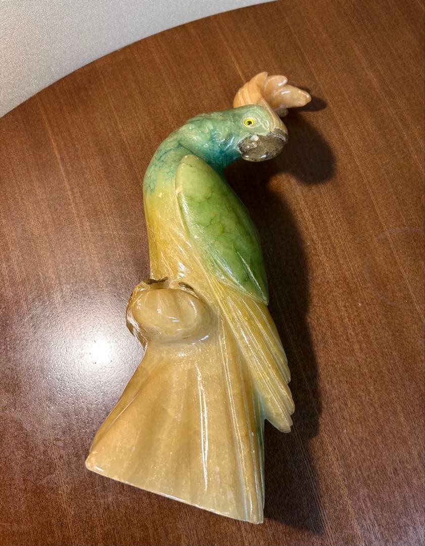 イタリア製 ヴィンテージ オブジェ オウム彫刻 アルバスター - メルカリ