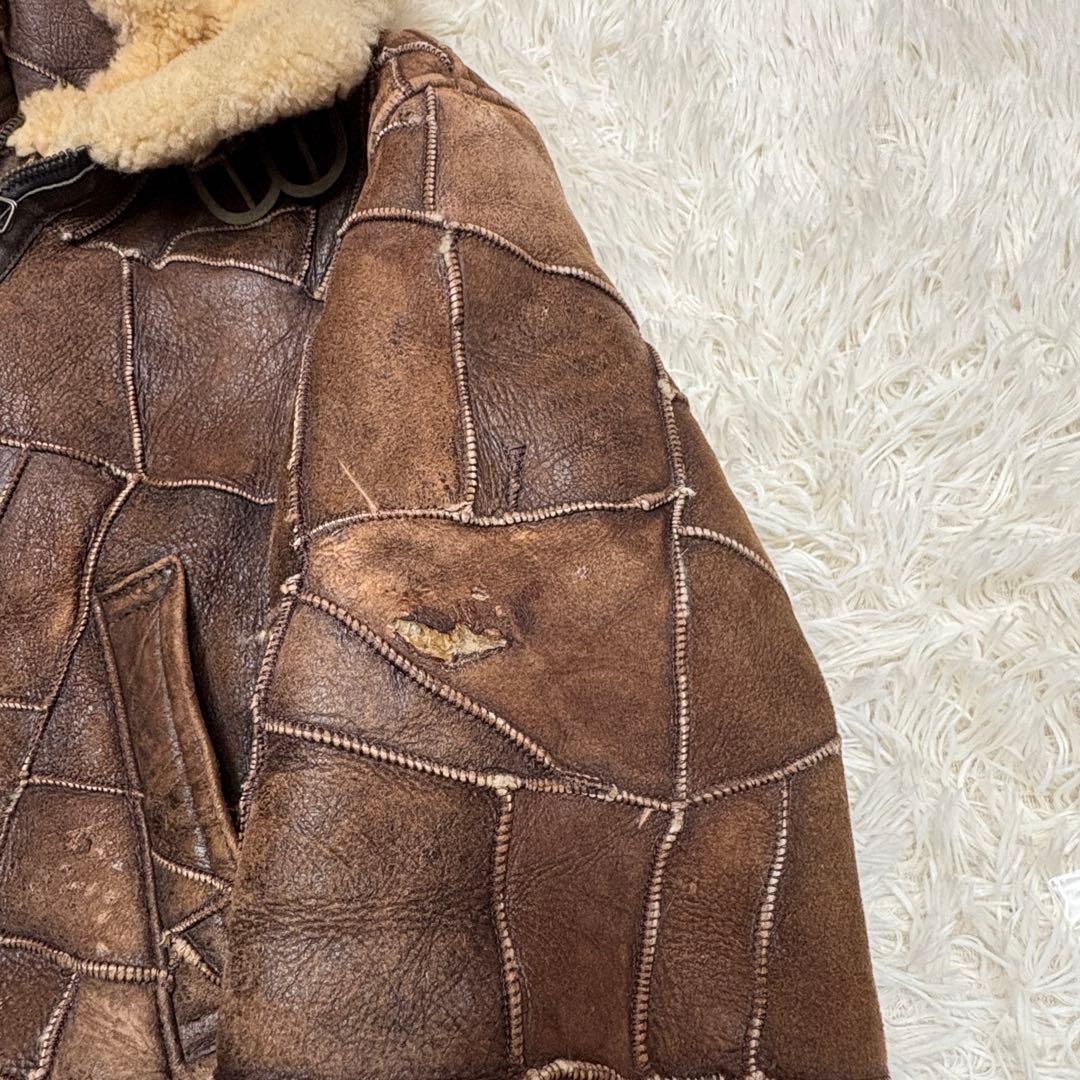 雰囲気抜群 リアルムートンジャケット B3 フライトジャケット パッチ