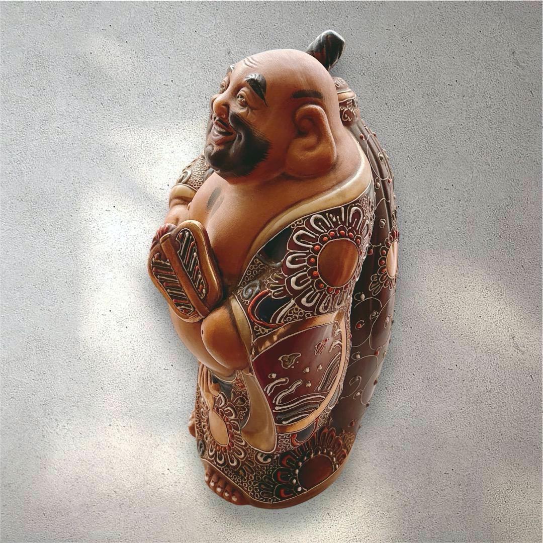 九谷焼 布袋様 七福神 縁起物 置物 布袋尊 骨董 年代物 蔵出し 昭和