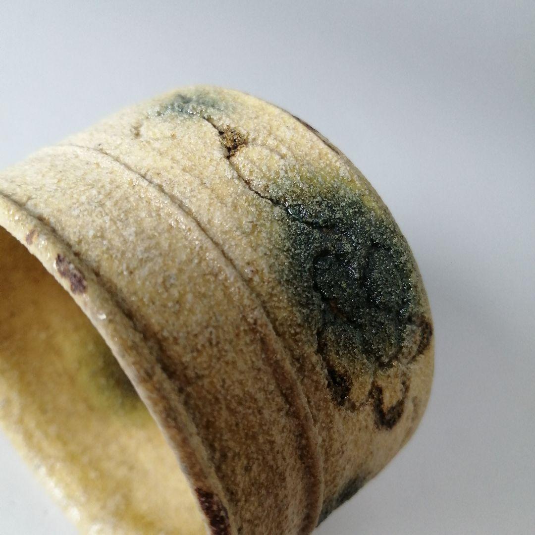 深見文紀 黄瀬戸 胴紐 ぐい呑 共箱 共布 栞 漫画織部作家 酒器