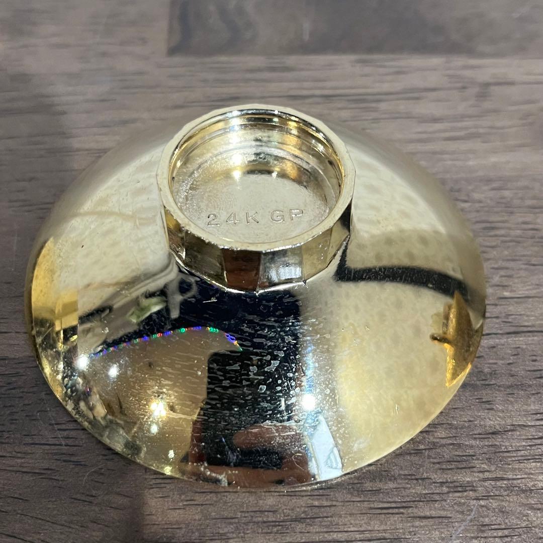 アンティーク】酒器セット 金杯 金メッキ 24Kgp 盃 急須 縁起物 古道具
