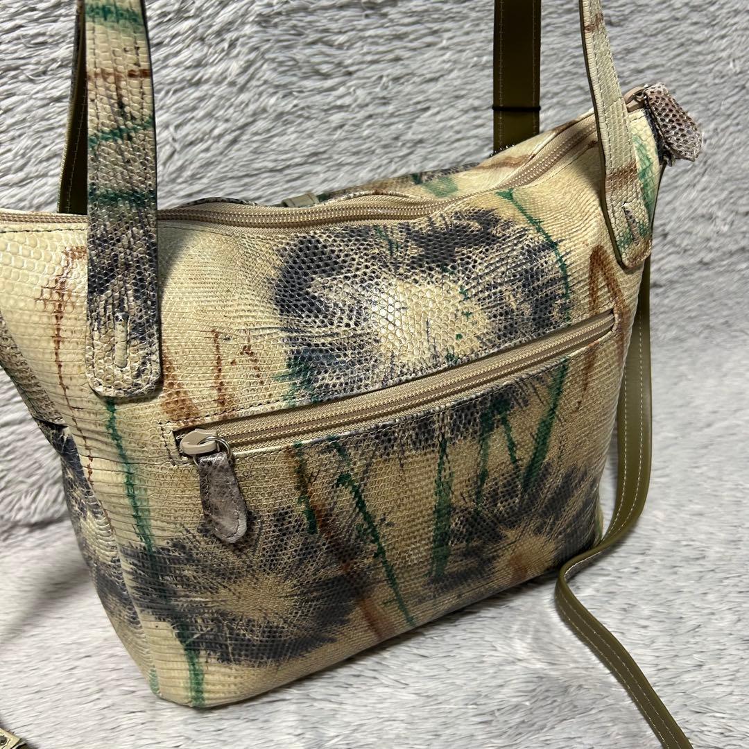 JRA認定 エキゾチックレザー リザード ショルダーバッグ　ハンドバッグ