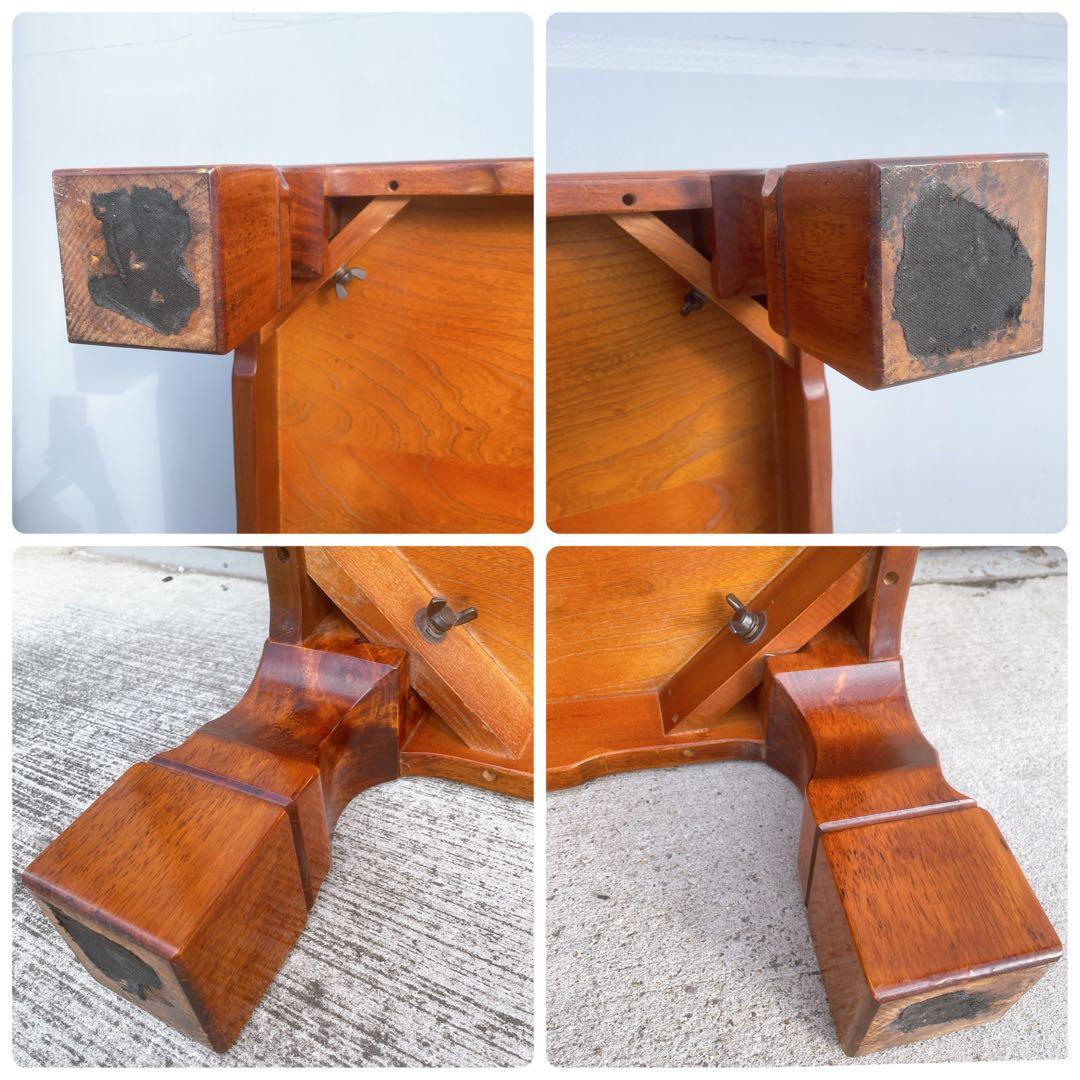 唐木家具 彫刻 花梨家具 木製座卓 ダークブラウン 和室 アンティーク