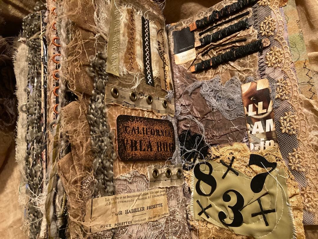 男前ジャンクジャーナル　雑記帳　数字　革タグ　ペイント　アンティーク