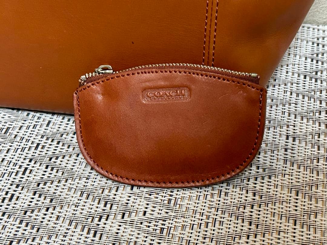 COACH オールドコーチ レザー バッグ キャメル 101-31 ポーチ付き