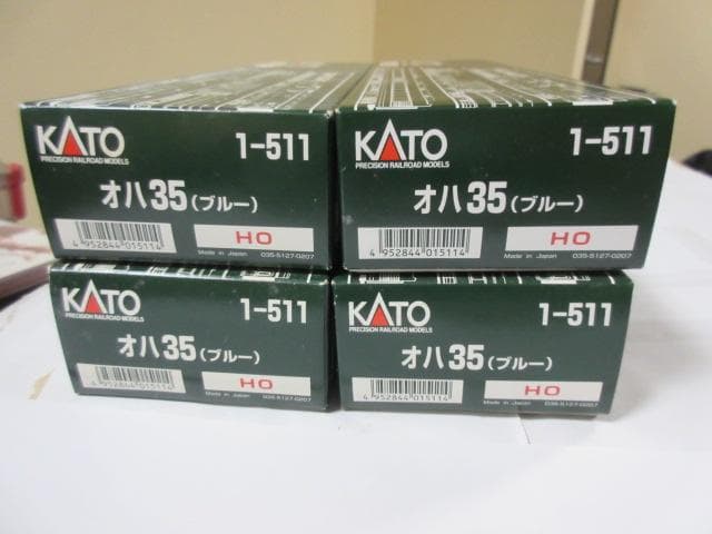 国鉄 オハ35系客車(座席車) 4両セット (ブルー) HOゲージ 未走行車
