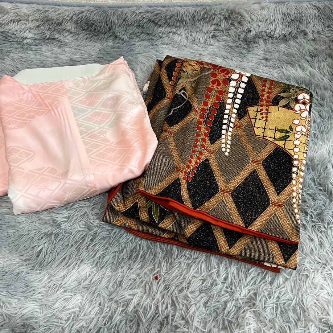 振袖 成人式 藤文様 美品 長襦袢セット