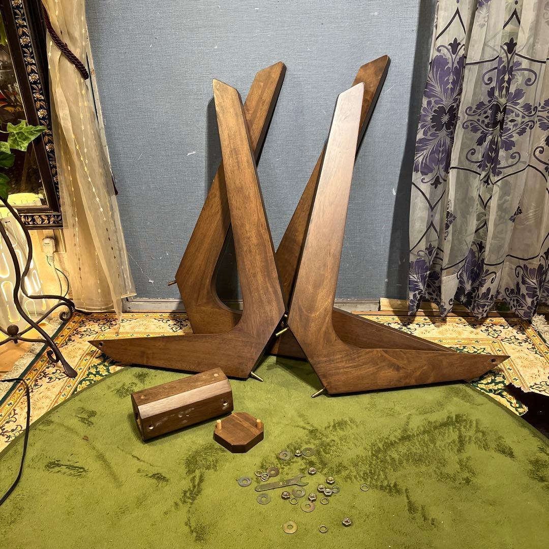 ふくちゃん 　ヴィンテージ 孔雀張り　デザインレッグ　ラウンドテーブル