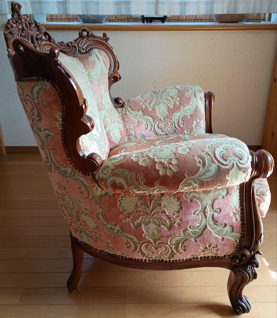 ロココ調フランスアンティーク肘掛け椅子 オーバルD】ロココ調フランス