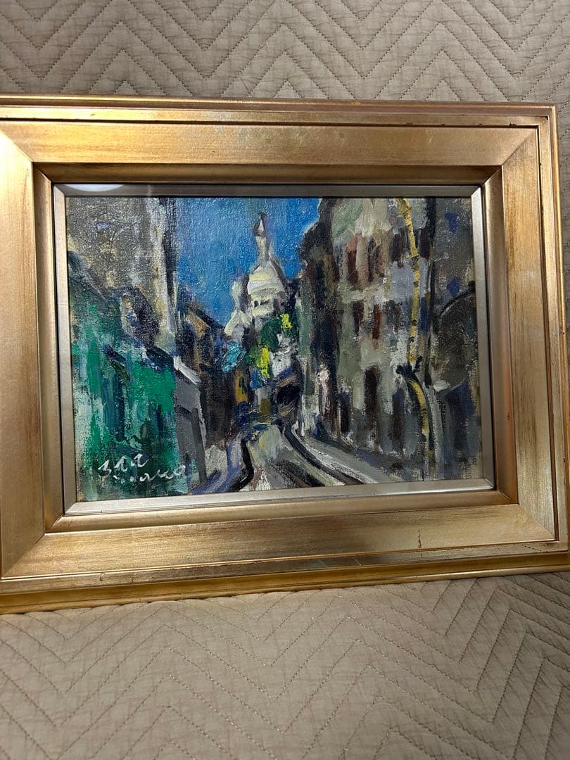 油絵　田中耕三　「モンマルトル(パリ) 」4号