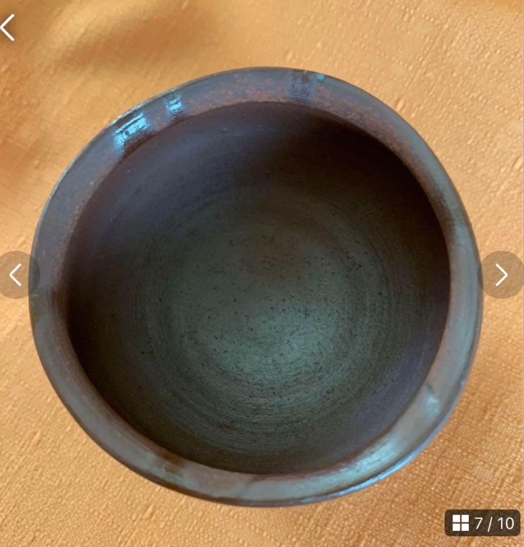 ①名工　田中金蔵友石　作　備前系保命酒　角徳利／②備前南燦窯　森本英助作　ぐい呑