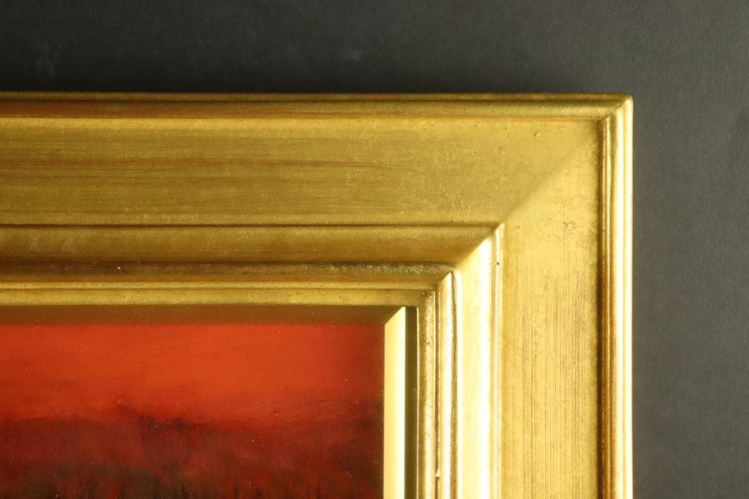 真作保証 西井義晃 「赤い風景」 油彩20号 自由美術協会会員