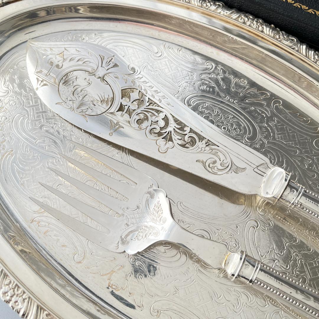 【Martin & Hall】【純銀ハンドル】ビクトリアンの サーバーセット