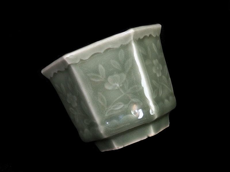 三田青磁 草花紋の図 向付 A991AS-BZv