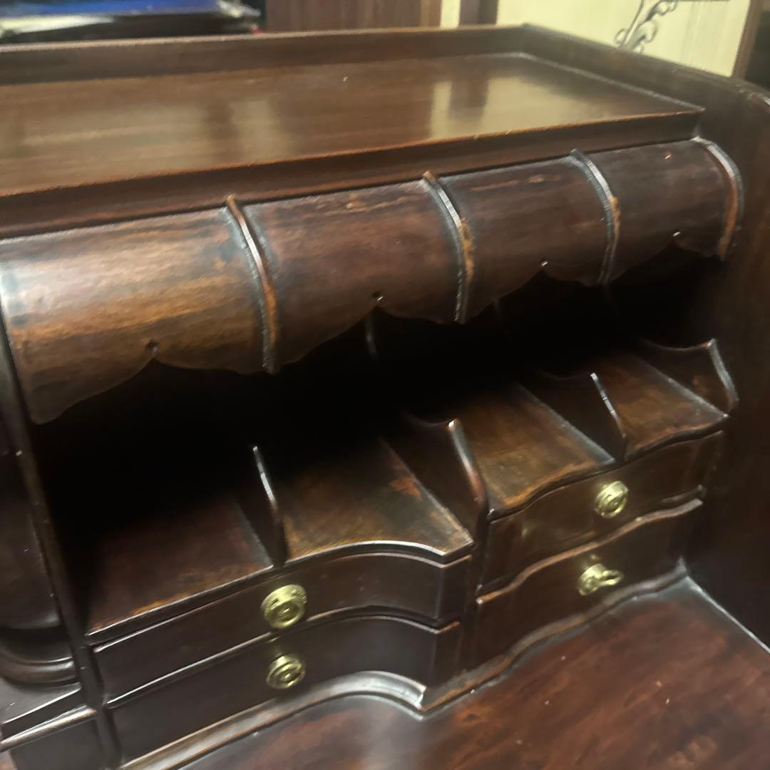 輸入家具 マホガニー ダークブラウン イギリス ライティングデスク