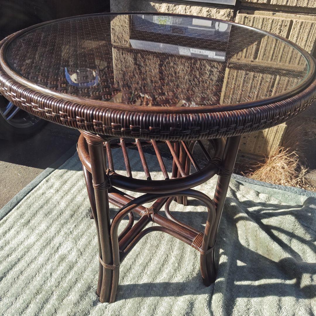 h*a様 昭和レトロ 横浜Kazama 籐ラタン　ラタンテーブル　当時物