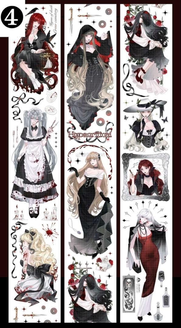 K】海外 10m巻 貝殻光マスキングテープ 人物系/動物系