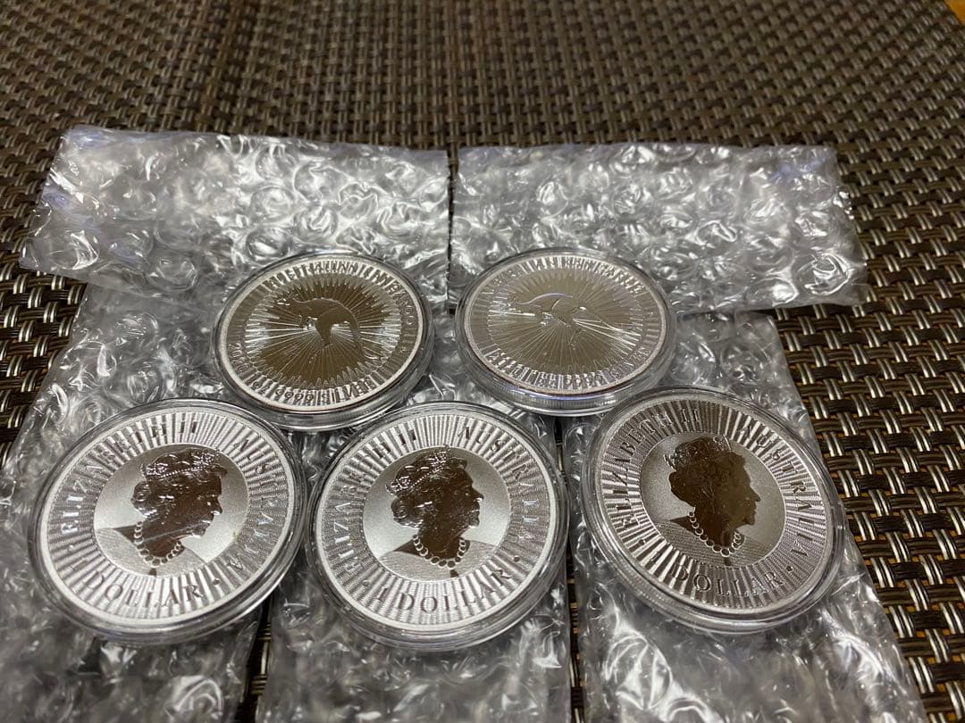 カンガルー銀貨 1オンス 銀貨 5枚セット（クリアケース付 2021