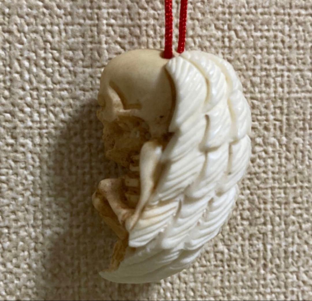 天然素材 天使&悪魔 彫刻 根付 提げ物