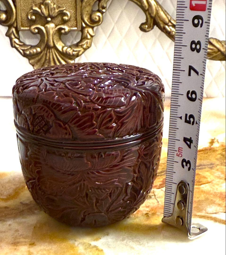 クリスマスセール！12/25まで⭐︎美しい牡丹 村上堆朱 漆器 棗茶道具