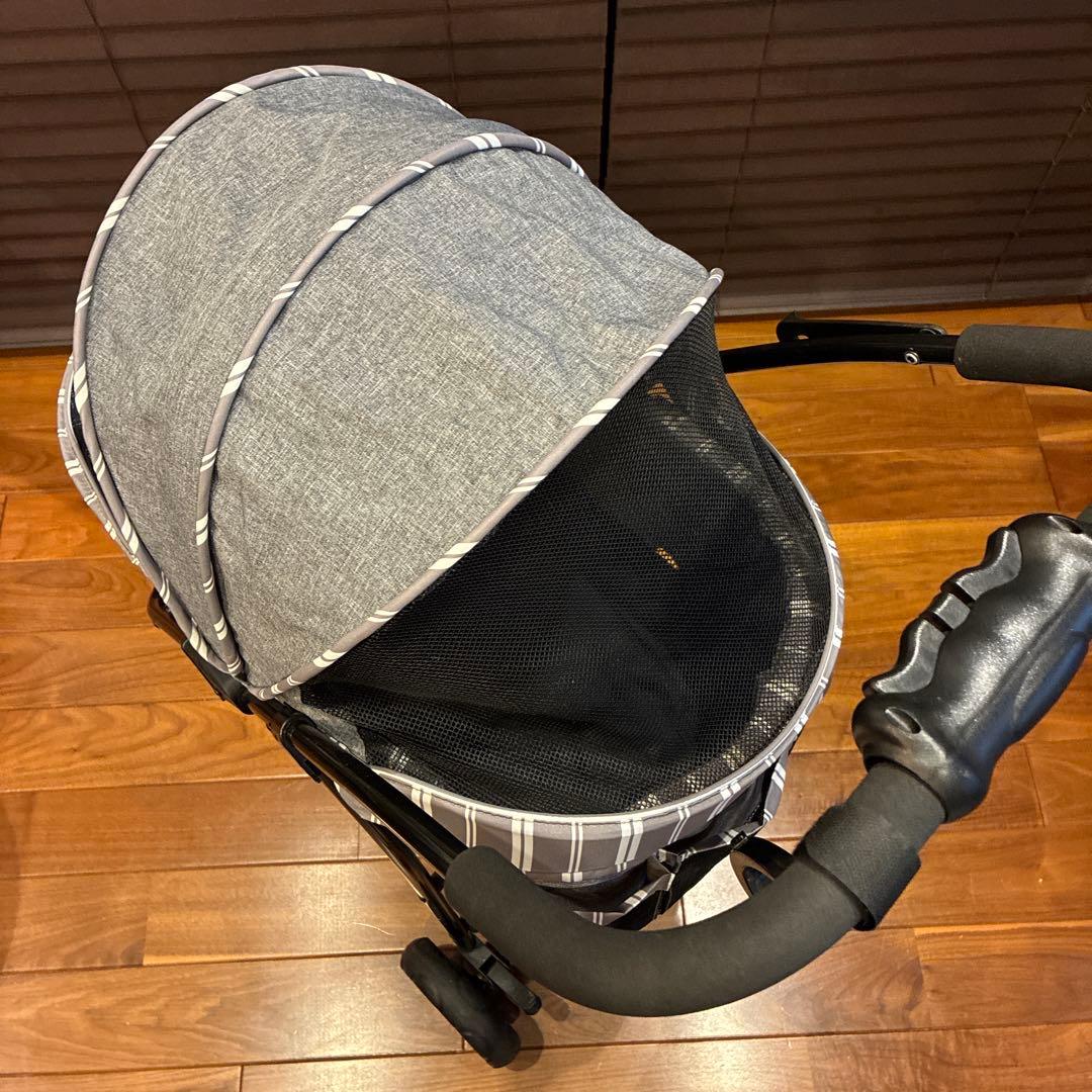 ジェックス わんわんカート スマートハンディ ストライプグレー 防寒