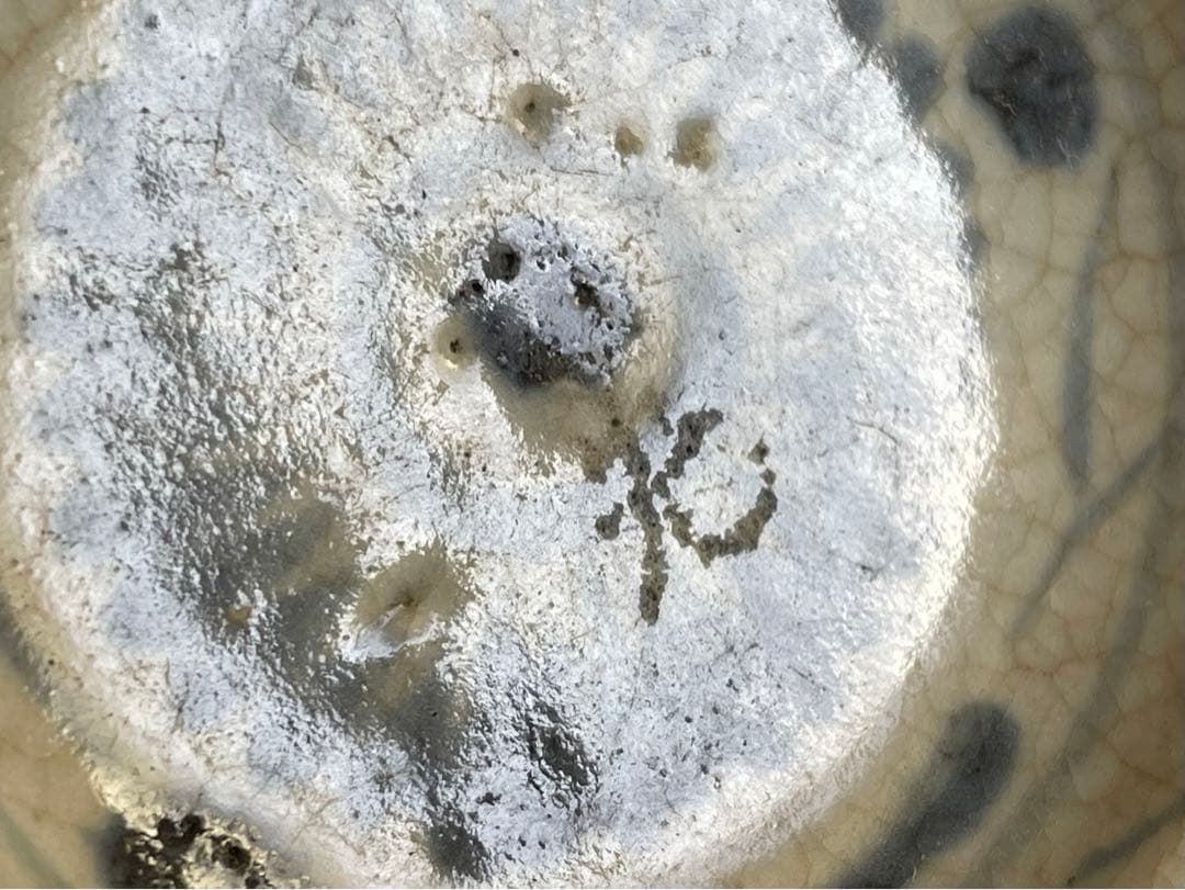 骨董 アンティーク 清朝 中国 染付 花文様 豆皿 小皿 手塩皿 5枚