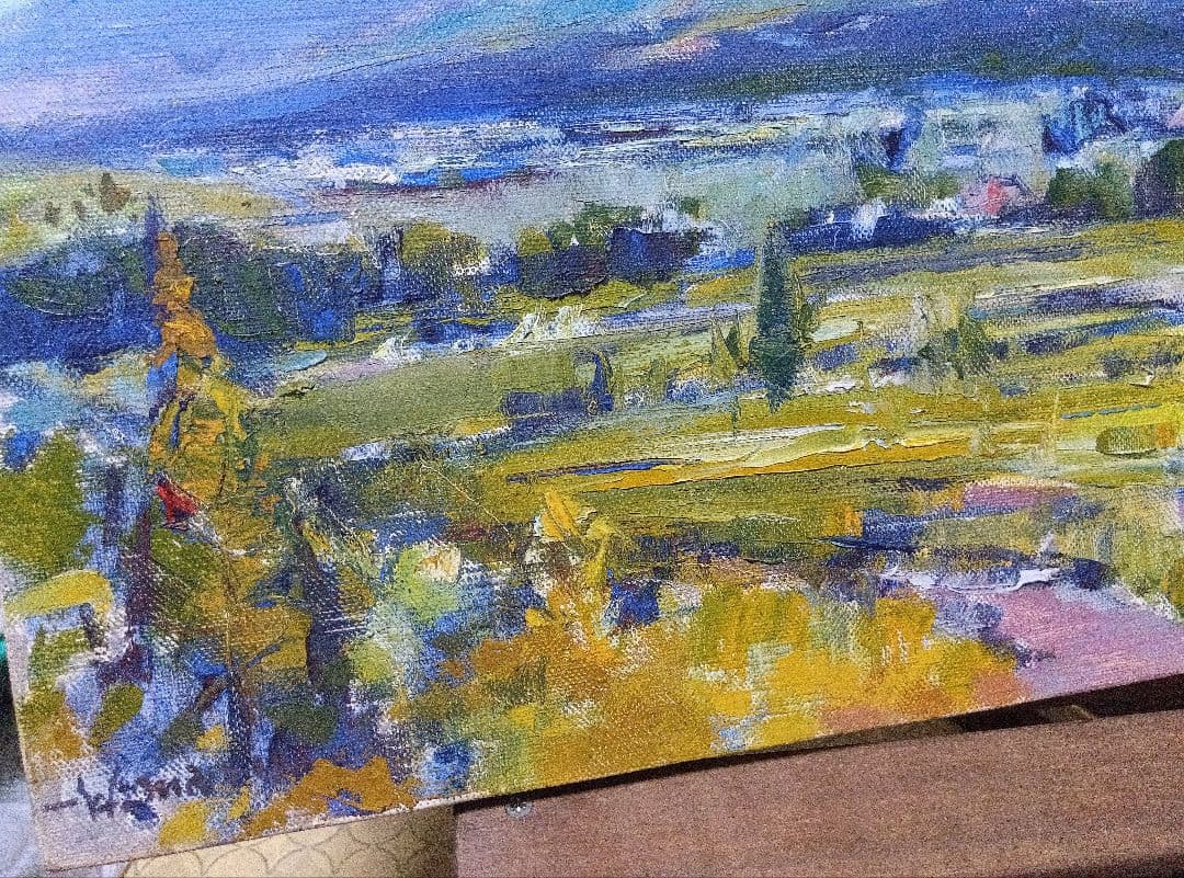 サインは2枚目にあります写真12枚です直筆油彩ですの通販はau PAY