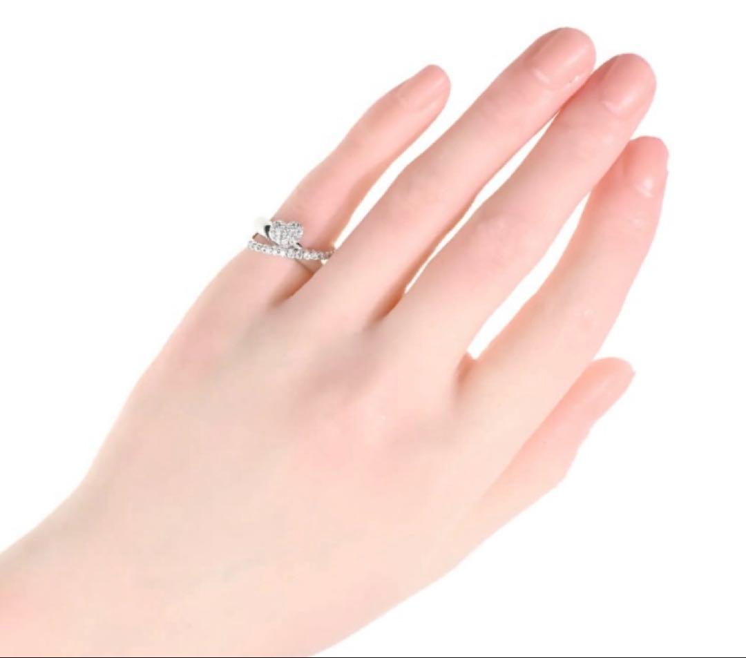 K18 WG ポンテヴェキオ ハートダイヤリング PonteVecchio 9号