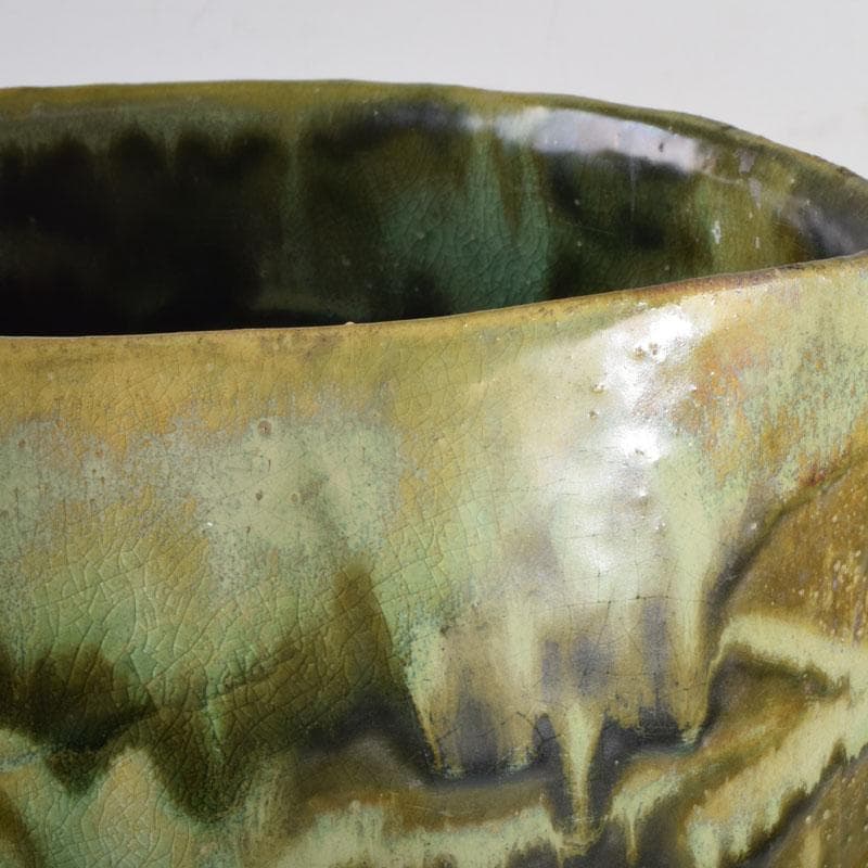 茶道具 叶光夫造 窯変釉 扁壷 嗣女妙子識箱 N 8823A